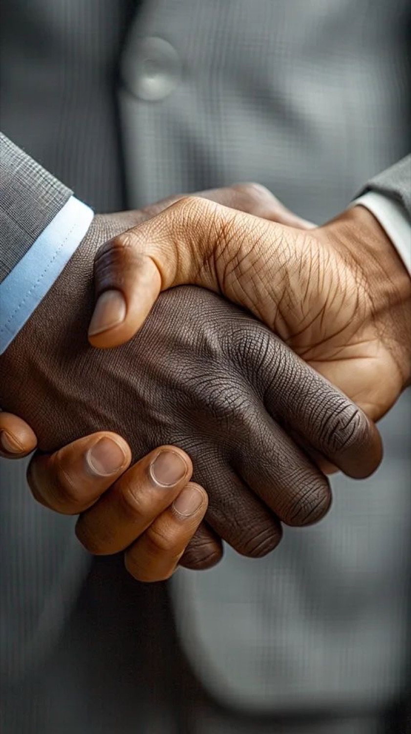 Close-up handshake between two partners sealing a joint venture agreement
